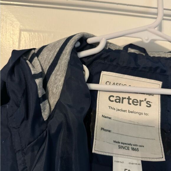 Like New Kids 5T Carters Windbreaker w/cozy striped hood.All Season,all weather. - Picture 7 of 10